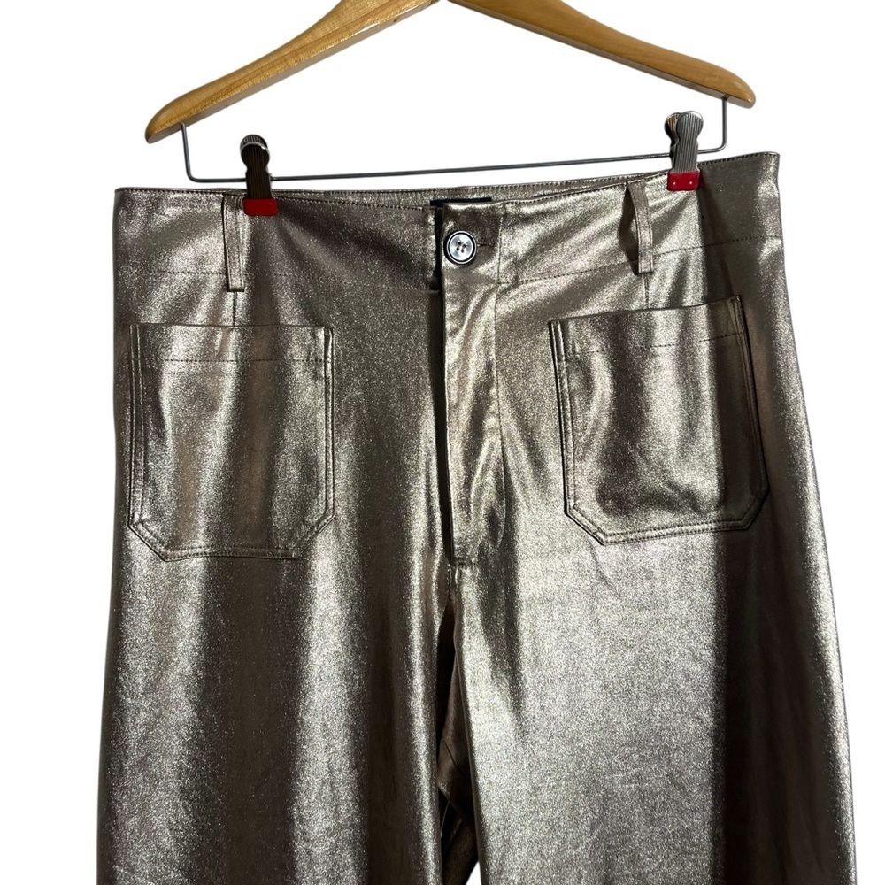 MAEVE x ANTHROPOLOGIE The Colette Metallic Faux Leather Cropped Wide-Leg Pants - Picture 5 of 11